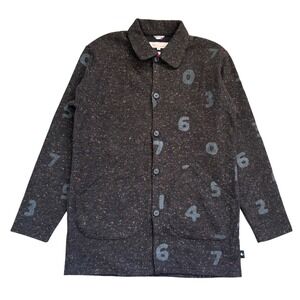 SOU SOU Le Coq Sportif Felt Chore Coat Men Small Brown  Printed Made in Japan